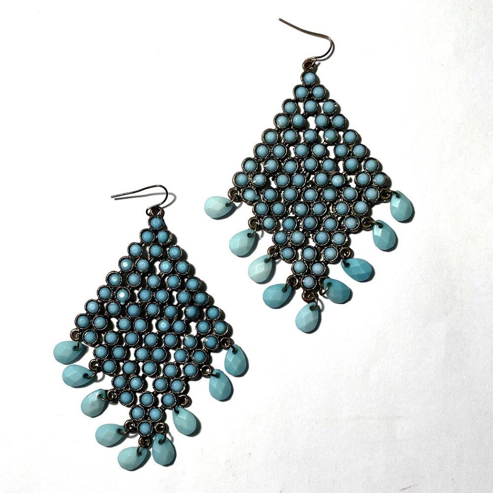 Vintage Style Faux Turquoise Earrings. Similar to Paparazzi Rural Rainstorm